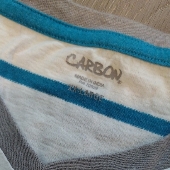 Carbon Teal and Gray V-Neck Tee - Picture 4 of 10